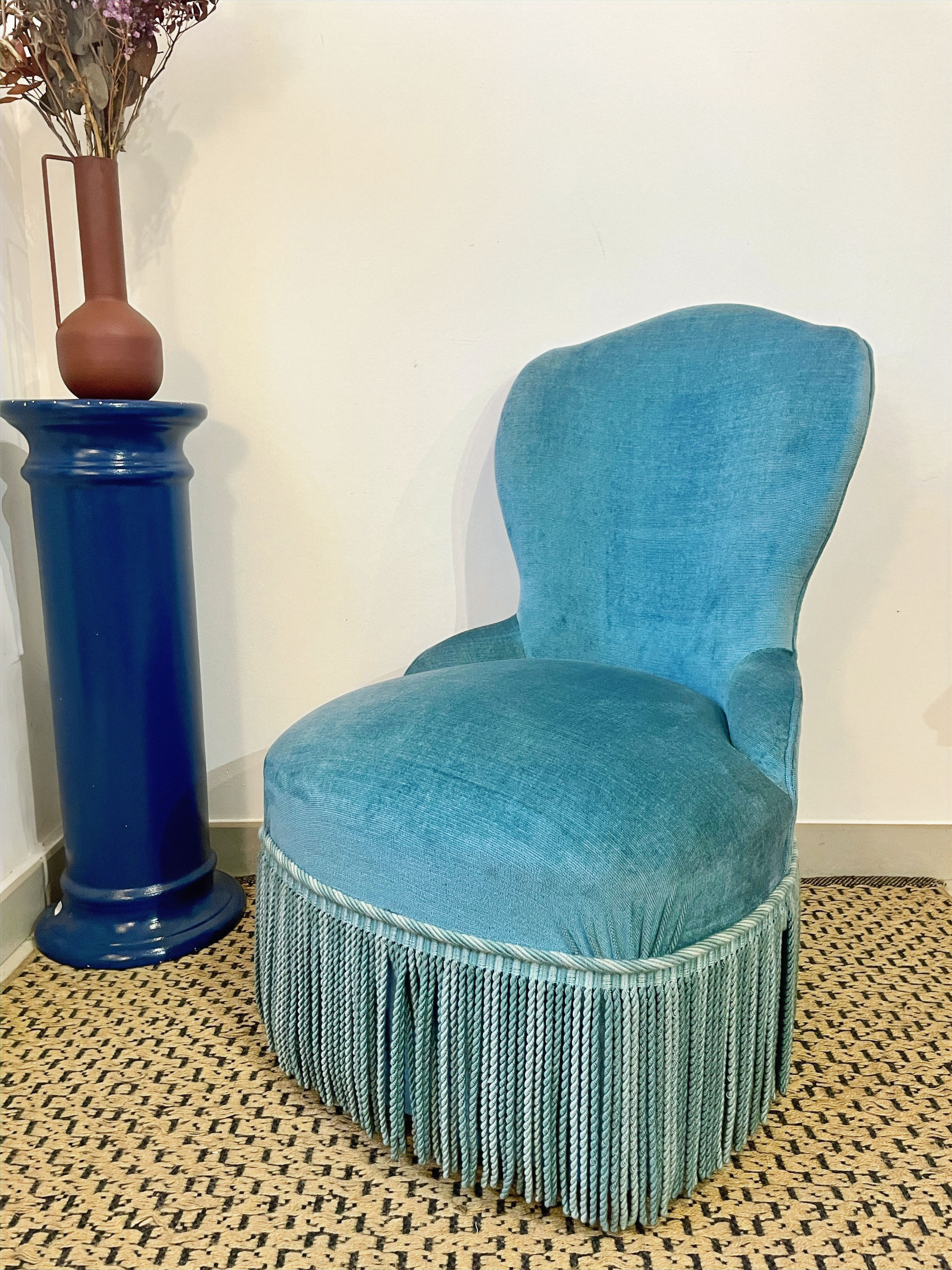Fauteuil crapaud en velours