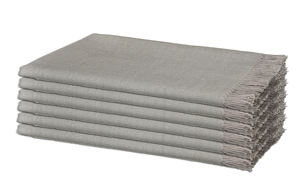 Thumbnail: Cloth Dinner Napkins Fringes 20x20 Set of 6