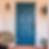 a blue door on a front porch