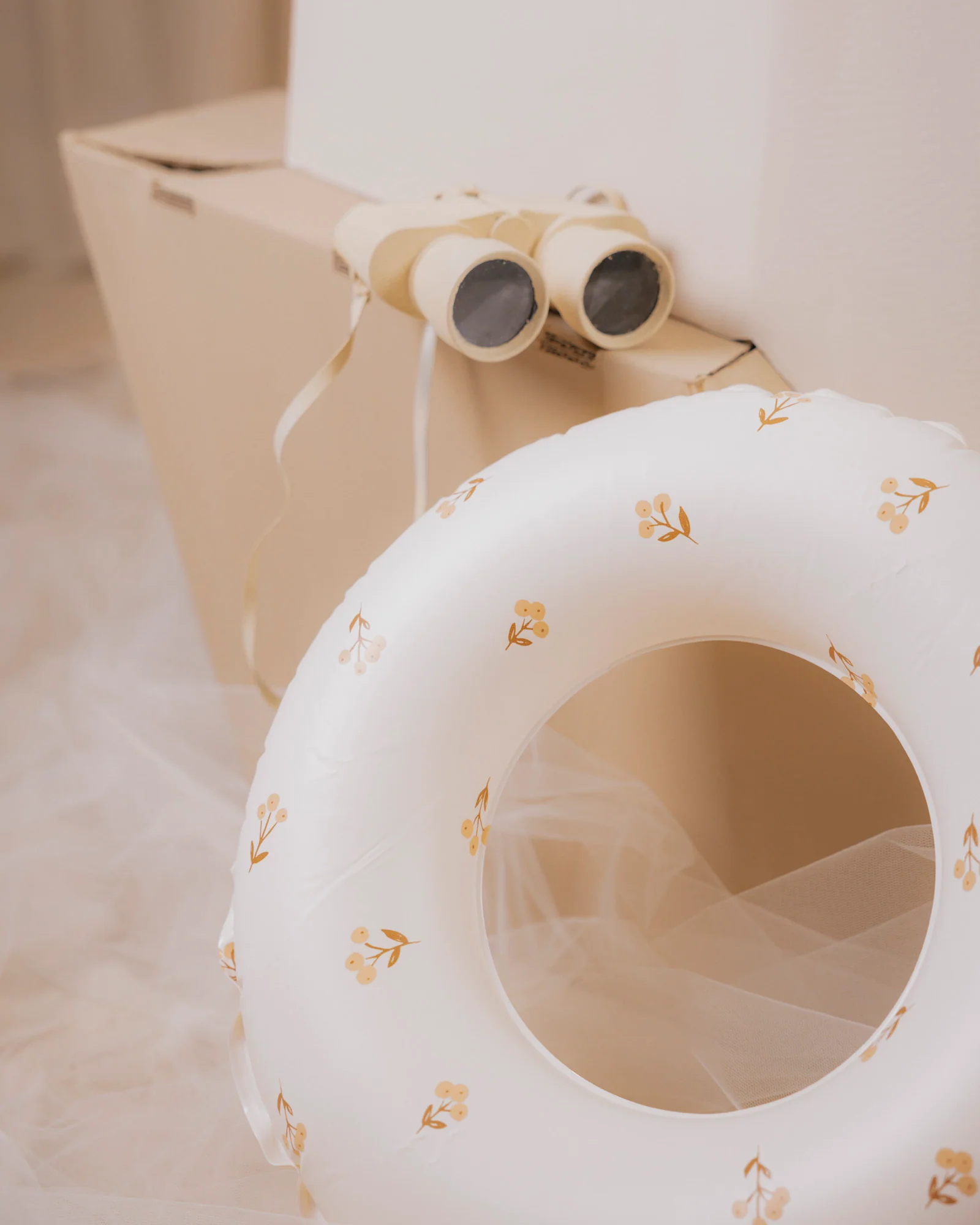 A floral child's inflatable ring