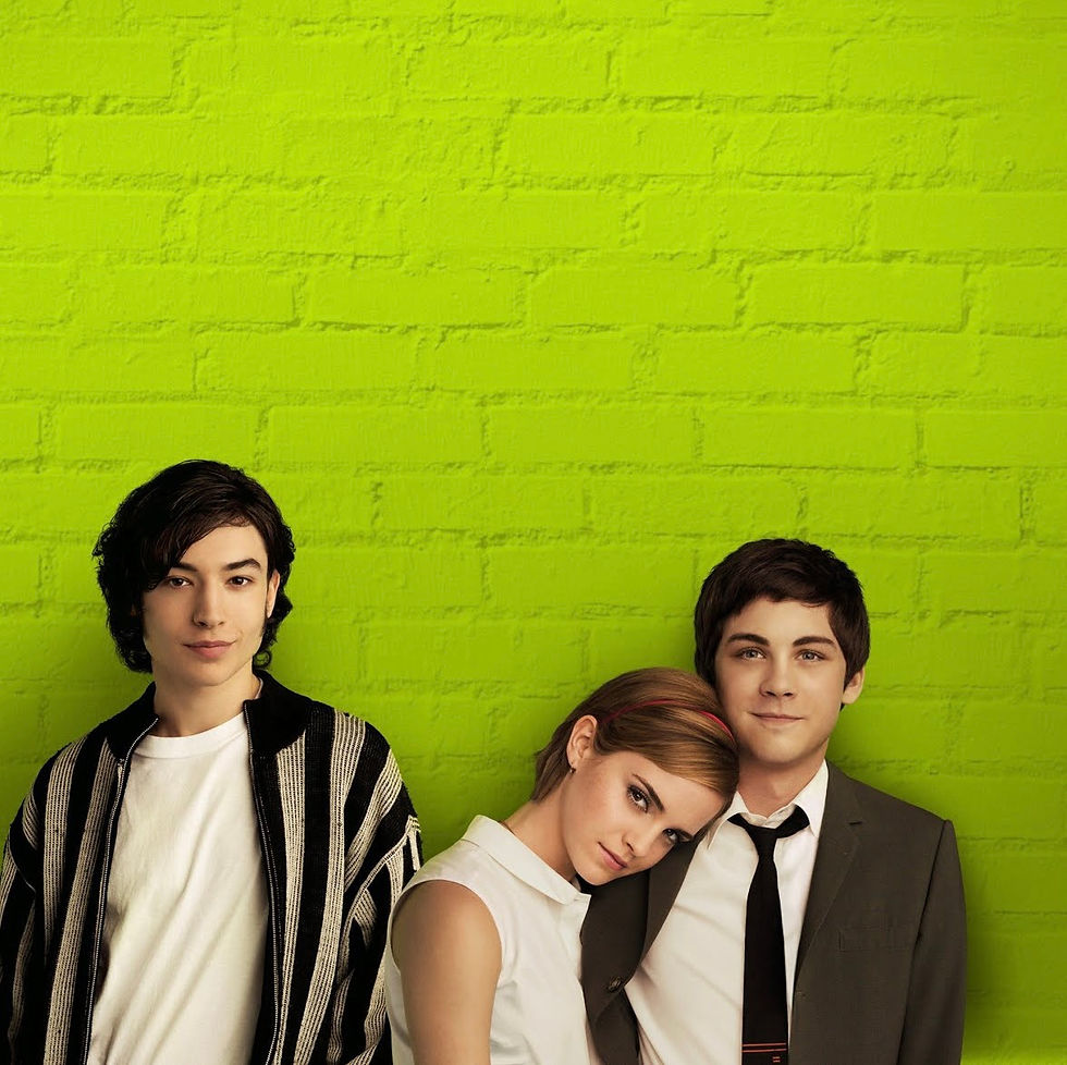 Promotional poster for The Perks of Being a Wallflower (2012) green brick background
