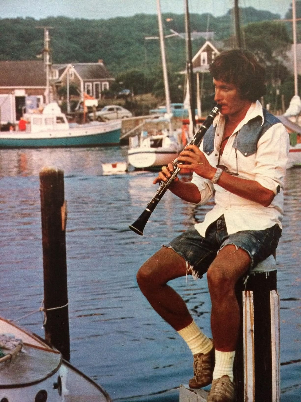 Steven Spielberg playing clarinet in "Jaws"