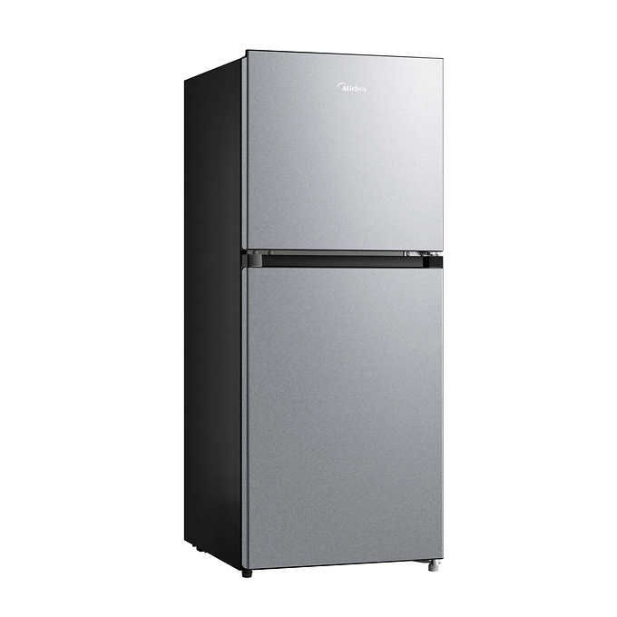 Midea Compact Refrigerator, 2-Door, 4.5 cu ft, Stainless Steel
