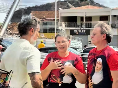 Marcos Mion visita Santa Cruz para gravações do Caldeirão