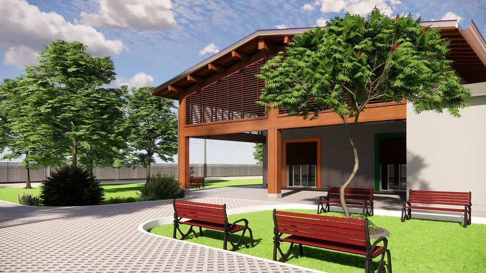 Render del nuovo istituto (N-zeb) a Torrino-Mezzocamino