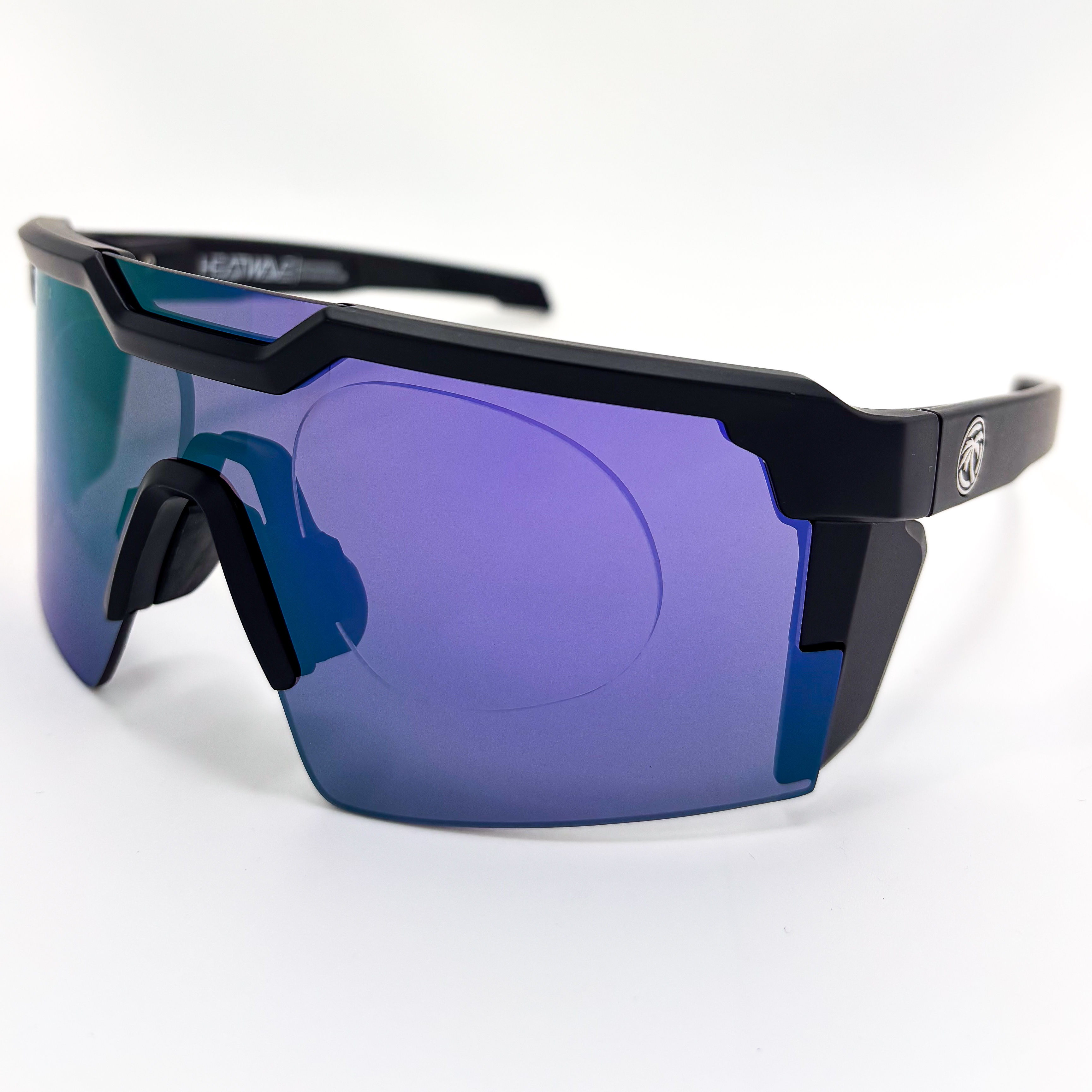 Prescription Heat Wave Future Tech Black Ultra Violet Lens Z87+ Polarized with SVED Rx Insert Side View
