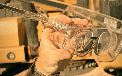 SVED Rx Insert in prescription Heat Wave Lazer Face Z87+ photochromic Saftey sunglasses on a construction site