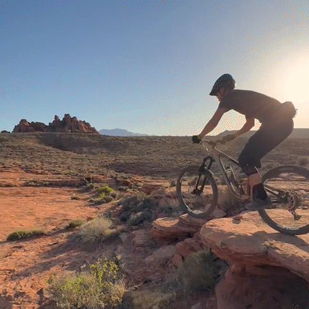 Mountain Biker jump on Bearclaw Poppy MTB Trail