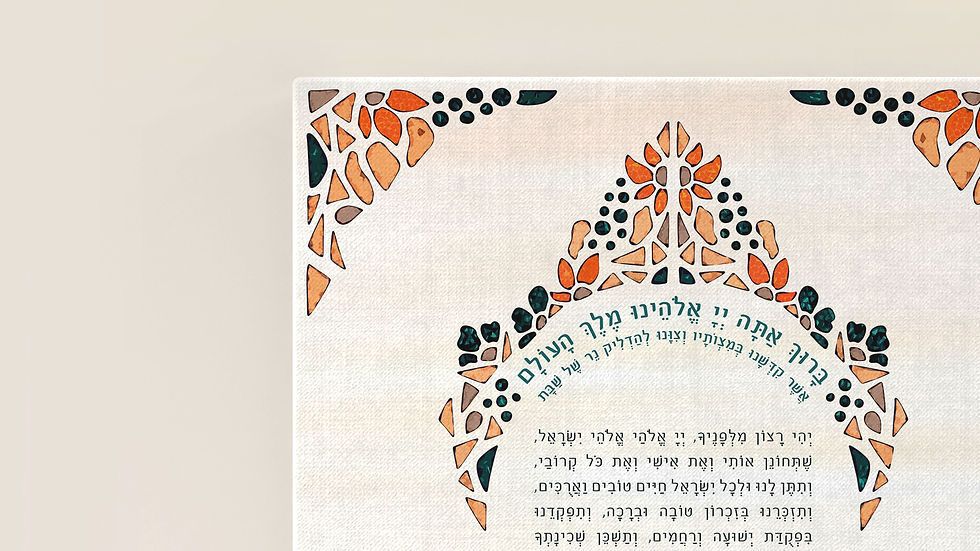 תמונה ממוזערת: ברכת הנרות פסיפס - כתום