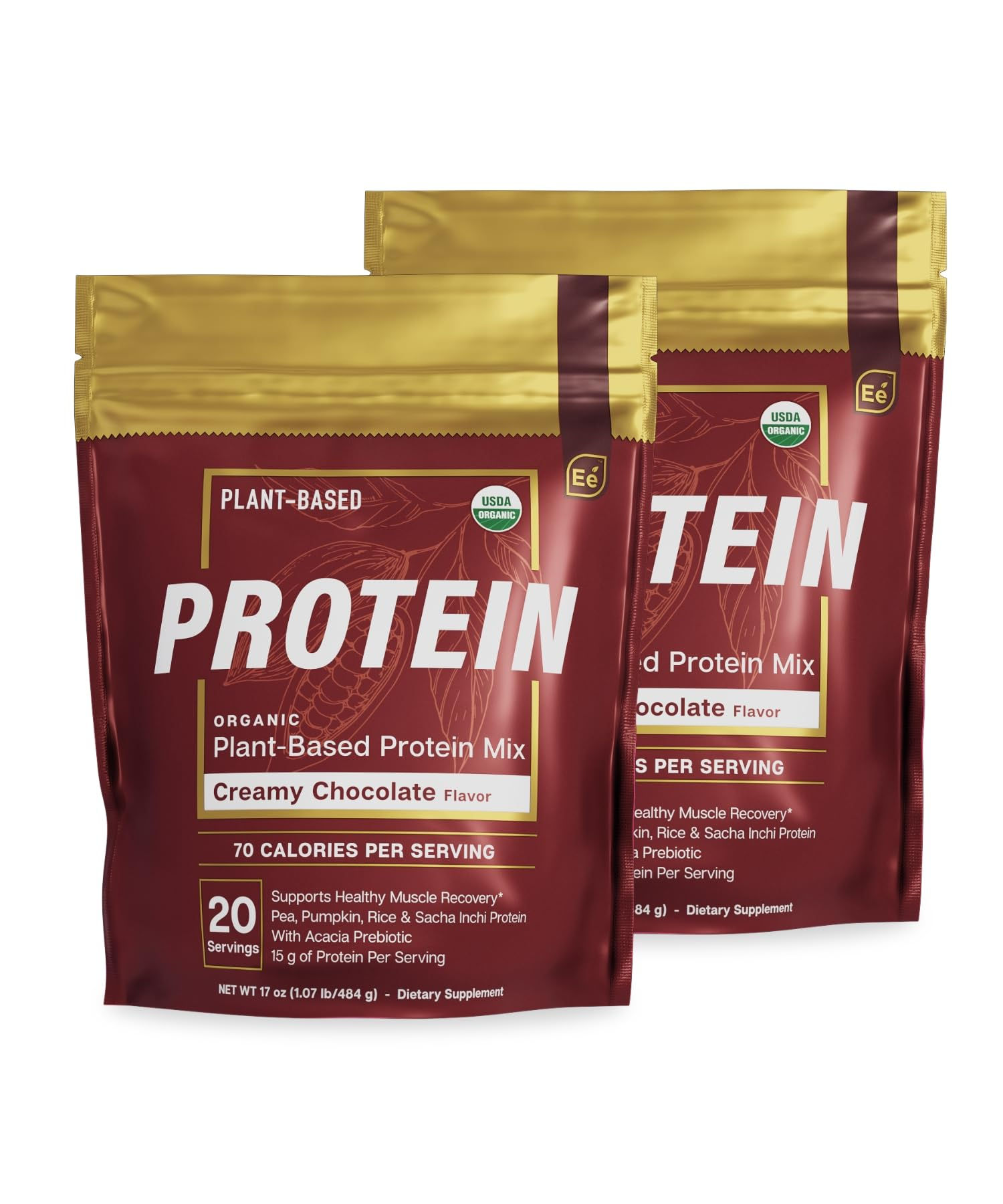 Essential Elements Organic Pea Protein Powder - Creamy Chocolate | Low-carb Plan