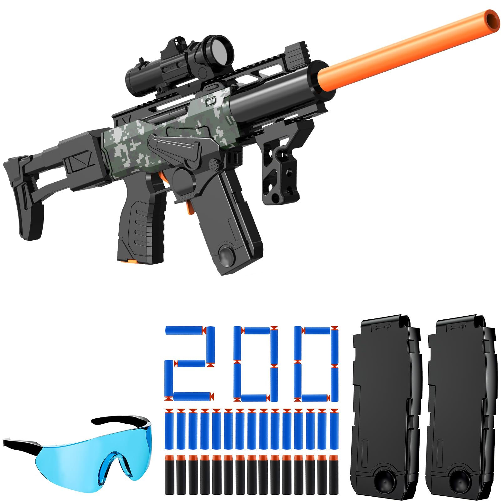 Toy Gun Automatic Sniper Rifle Bullets -Electric Toy Foam Blaster with 200 Darts
