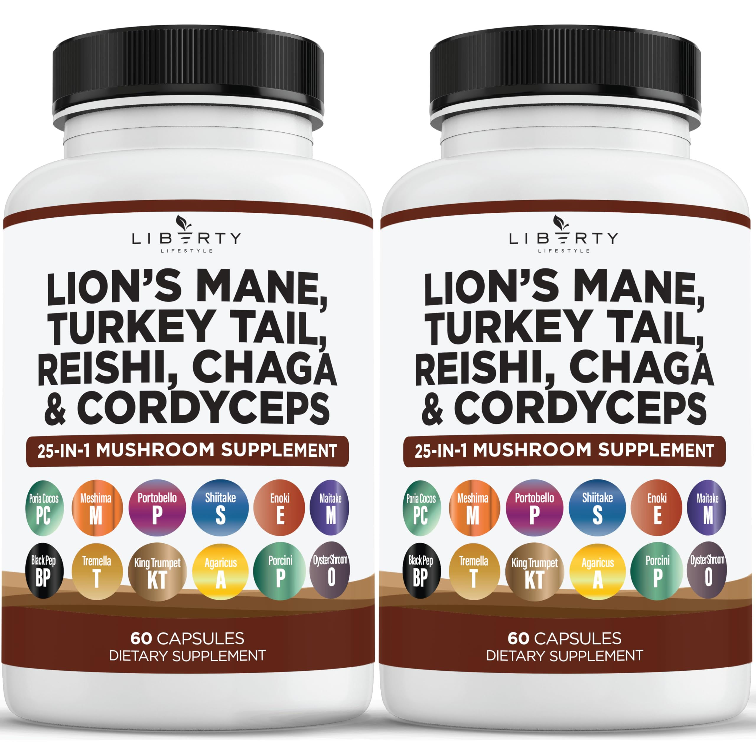 Liberty Lifestyle Lions Mane 3000mg 20in1 Mushroom Supplement with Turkey Tail 2