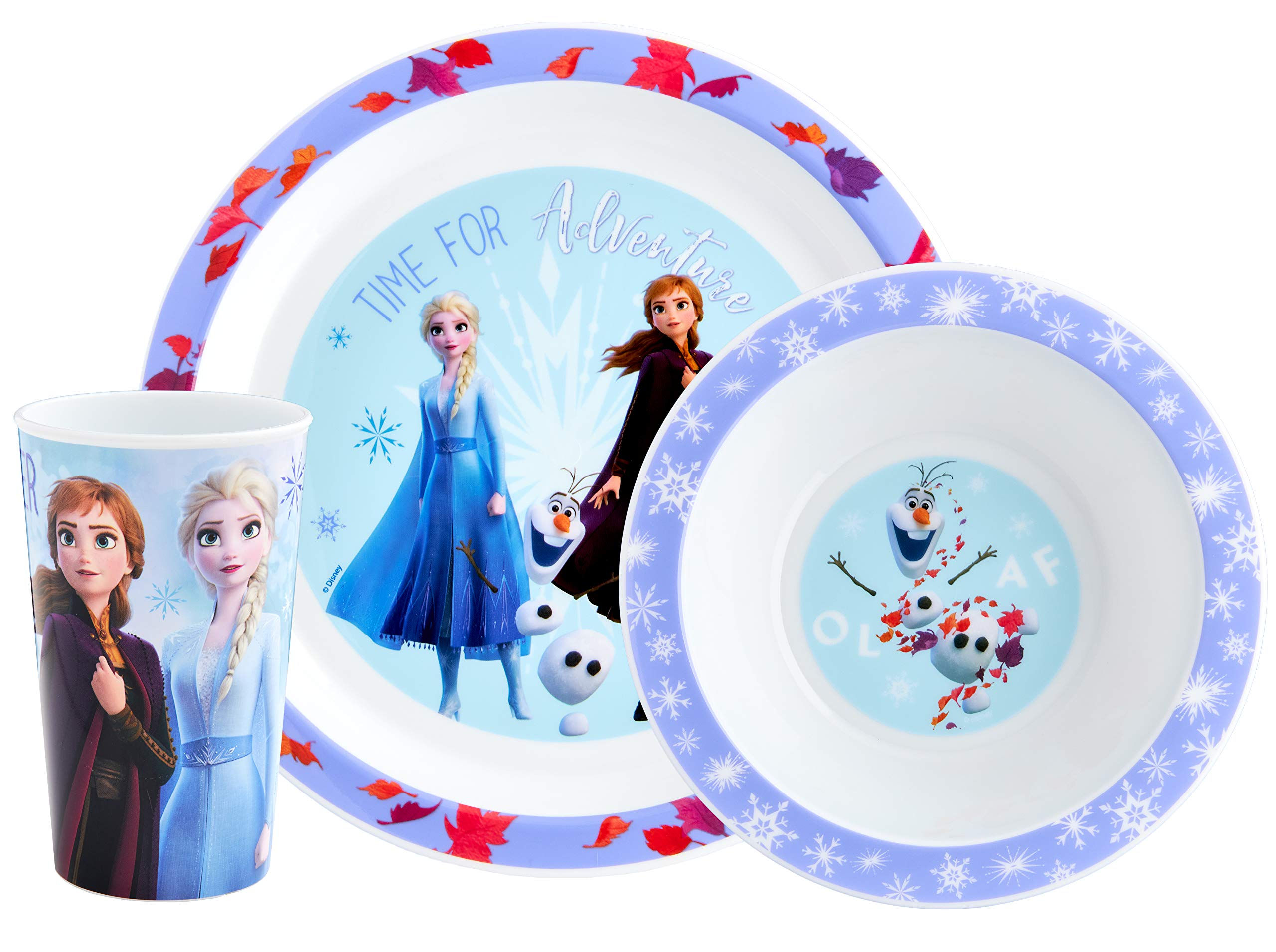 Disney II Frozen Kids Tableware 3 Piece Reusable PP Plate Bowl & Cup Children –
