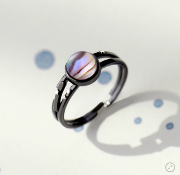 S925 Silver Couple Rings - Starry Galaxy Design