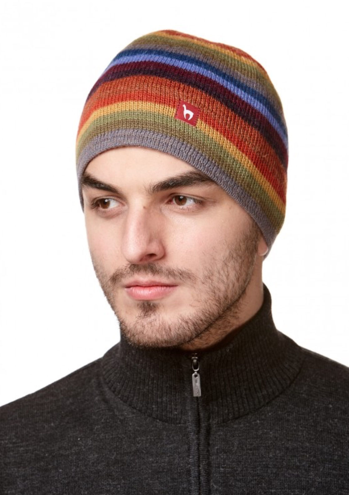 bunte Mütze, Ansicht Mann