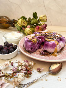 SINGLE SERVE BROWNIE BLUEBERRY CHEESECAKE | VEGAN & GLUTENFREE & HIGHPROTEIN 