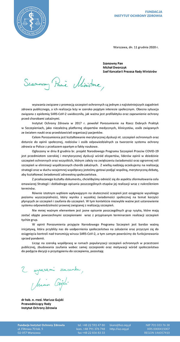 Narodowy Program Szczepień uwagi Porozu
