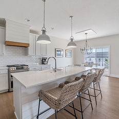 Bright kitchen island with seating
