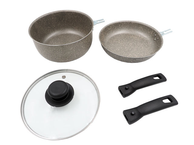 Kochset BEAVER BRAND TRIO 20 5-tlg. Kochset Farbe stone grey