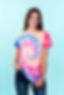 Girl wearing swirl technique tie dye tshirt