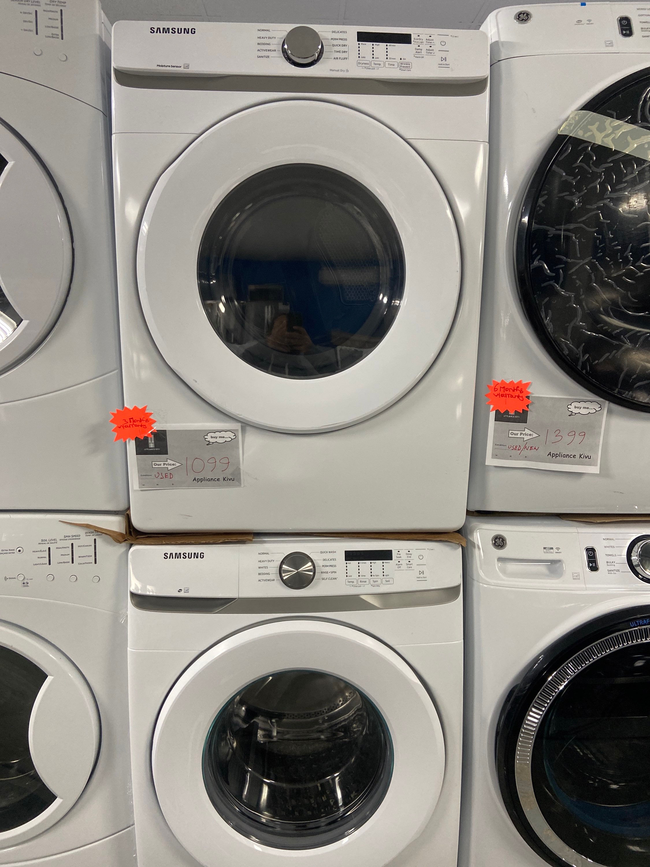 Samsung WF45T6000AW Washer + DVE45T6005W Dryer — Laundry Set (White)