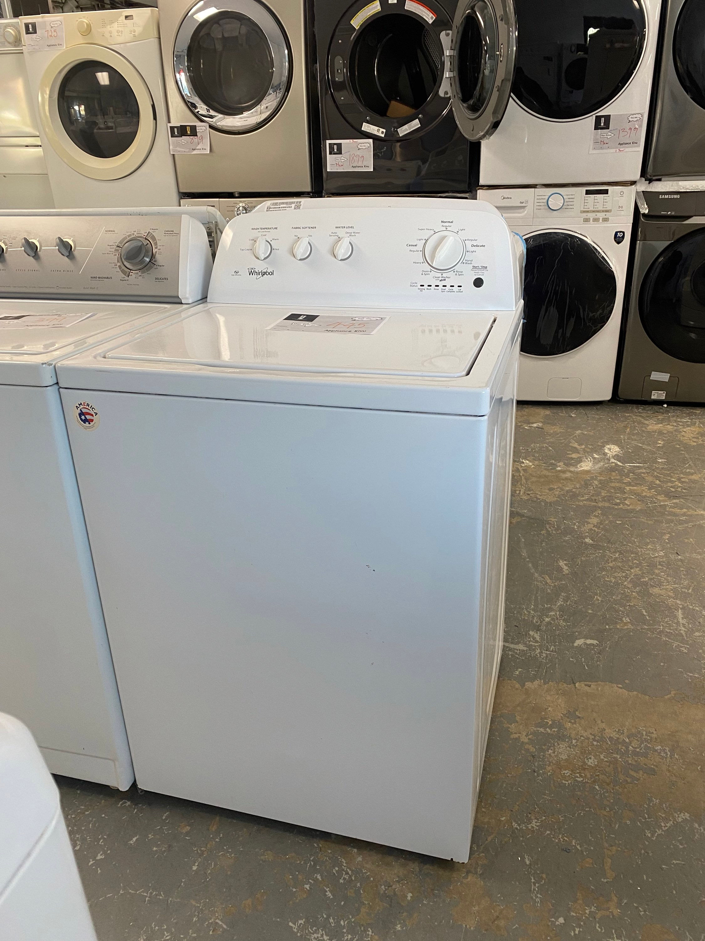 27” High efficiency large capacity Whirlpool top load washer