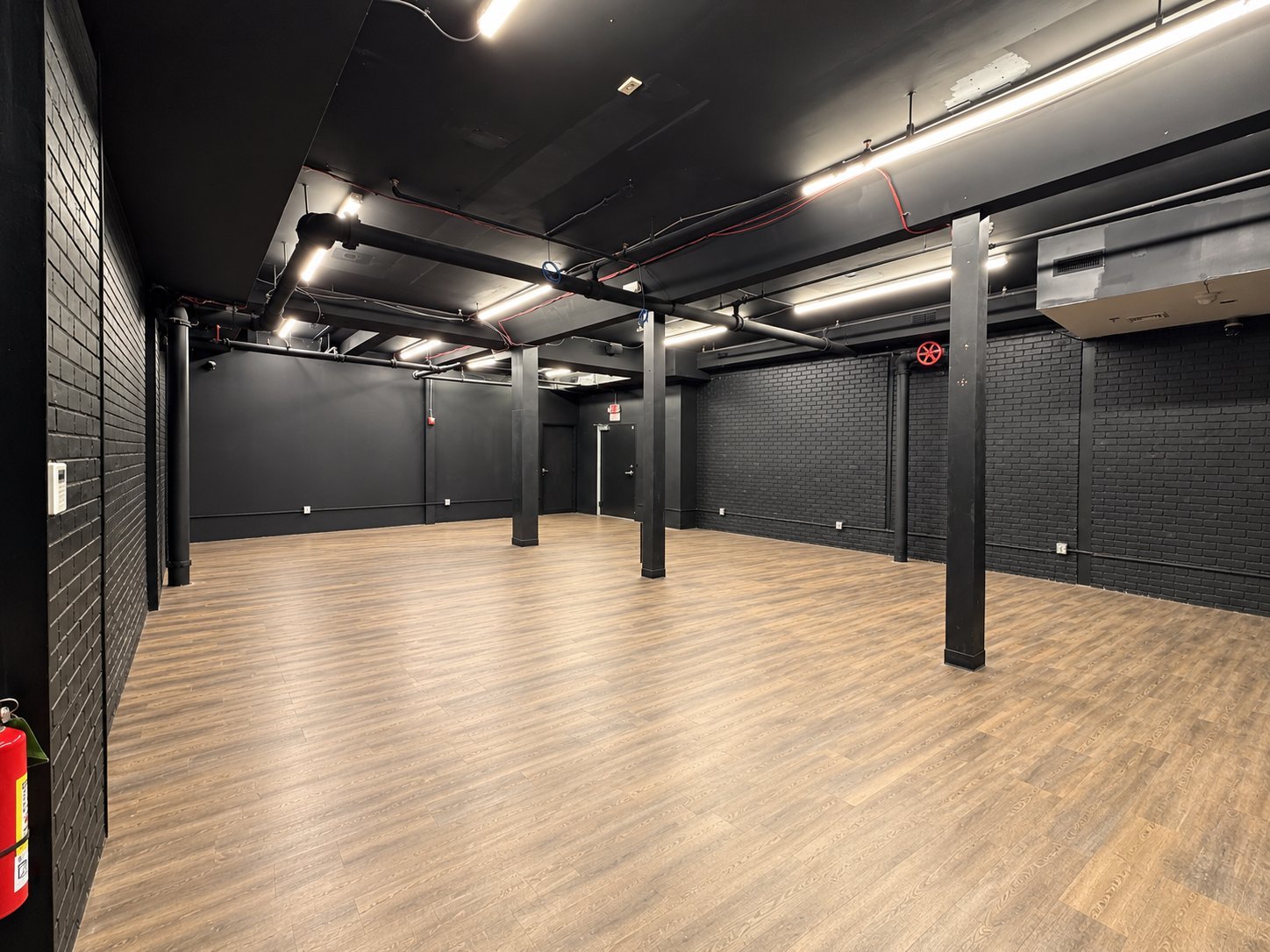 The space at Modern Party Art in Boston before the build