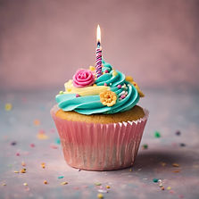 beautifully decorated single birthday cupcake.jpg