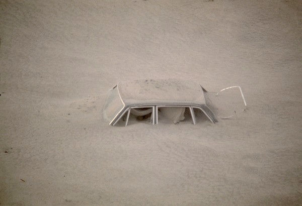 Car covered in Ash in Washington after the eruption.