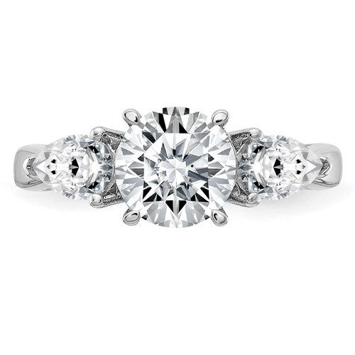 Thumbnail: 14K Gold 3-Stone Engagement Ring True Light Moissanite