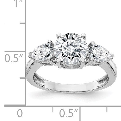 Thumbnail: 14K Gold 3-Stone Engagement Ring True Light Moissanite