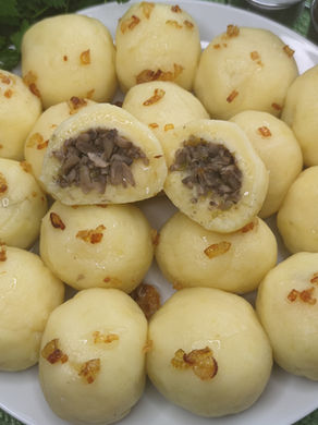 Kluski ziemniaczane z pieczarkami