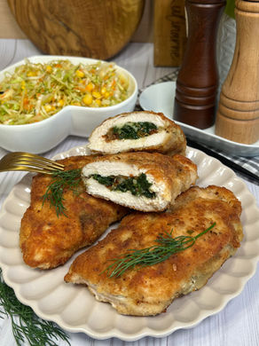 Drobiowe kieszonki ze szpinakiem 