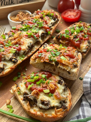 Chrupiące zapiekanki z pieczarkami