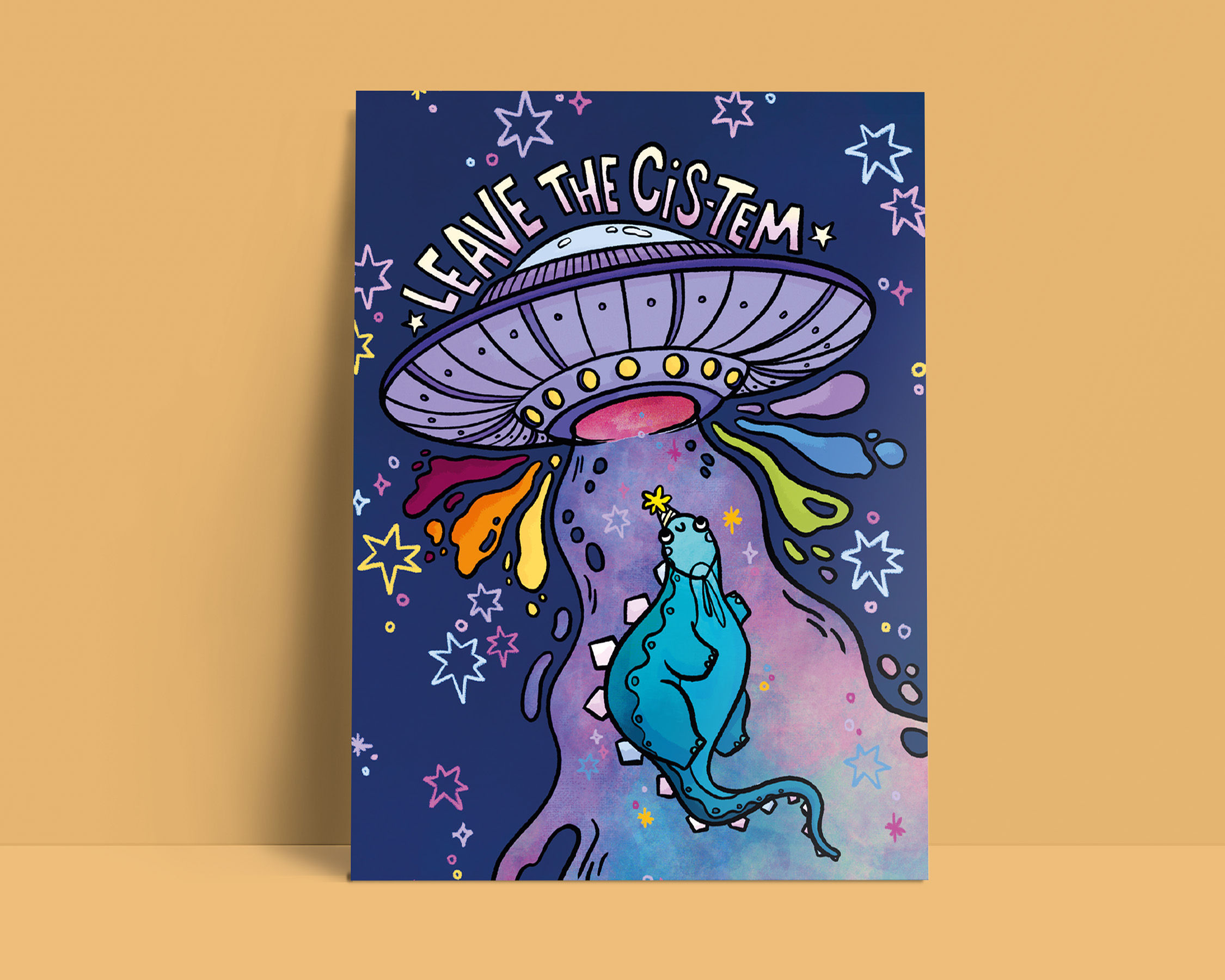 leave the cis-tem / postcard