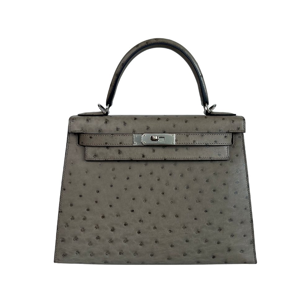 Kelly 28cm Ostrich Gris Asphalte