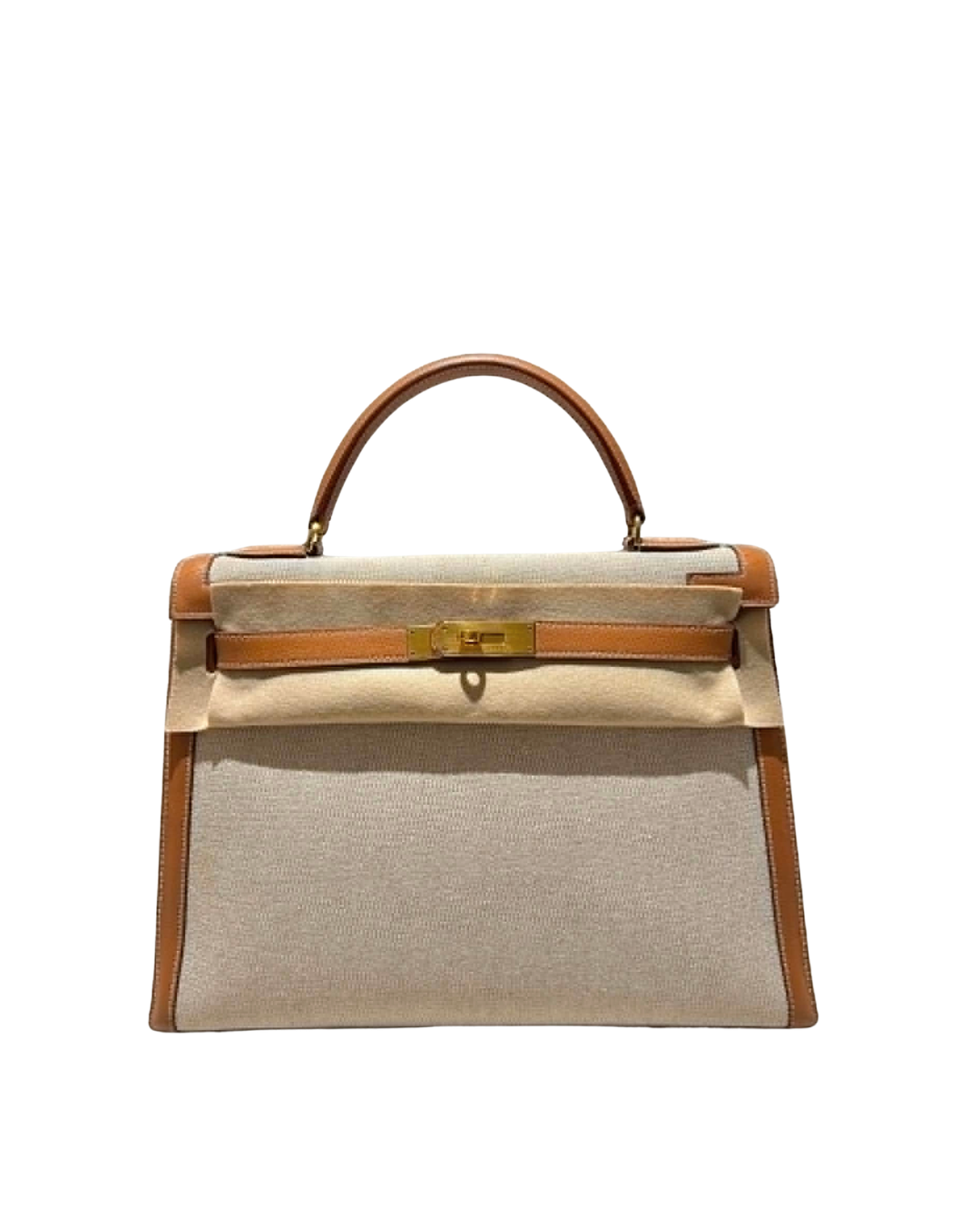 Kelly 32cm Toile Epsom / Canvas Natural GHW