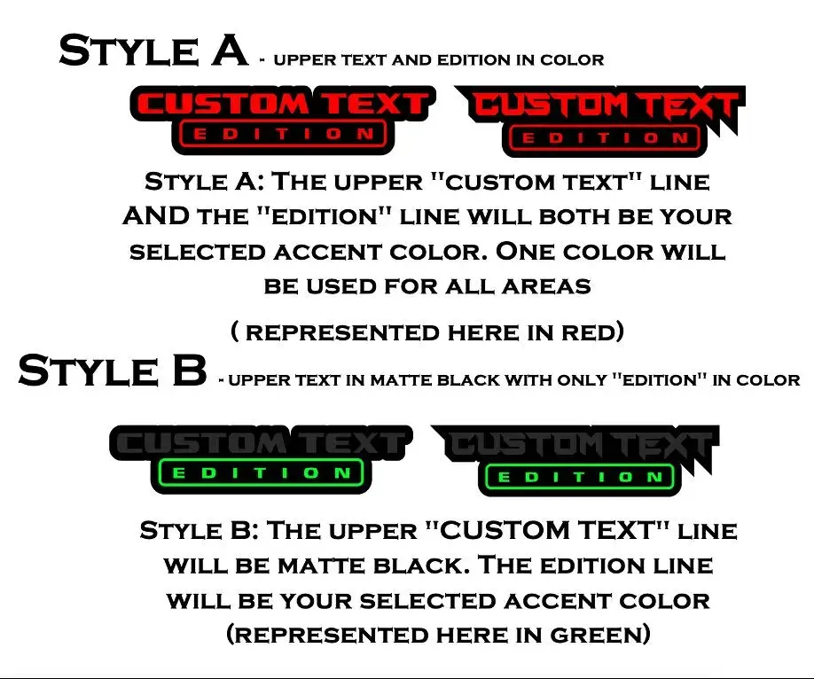 Thumbnail: Custom Text “Edition” Car Badge (Layered Acrylic)– Personalized Text Auto Emblem