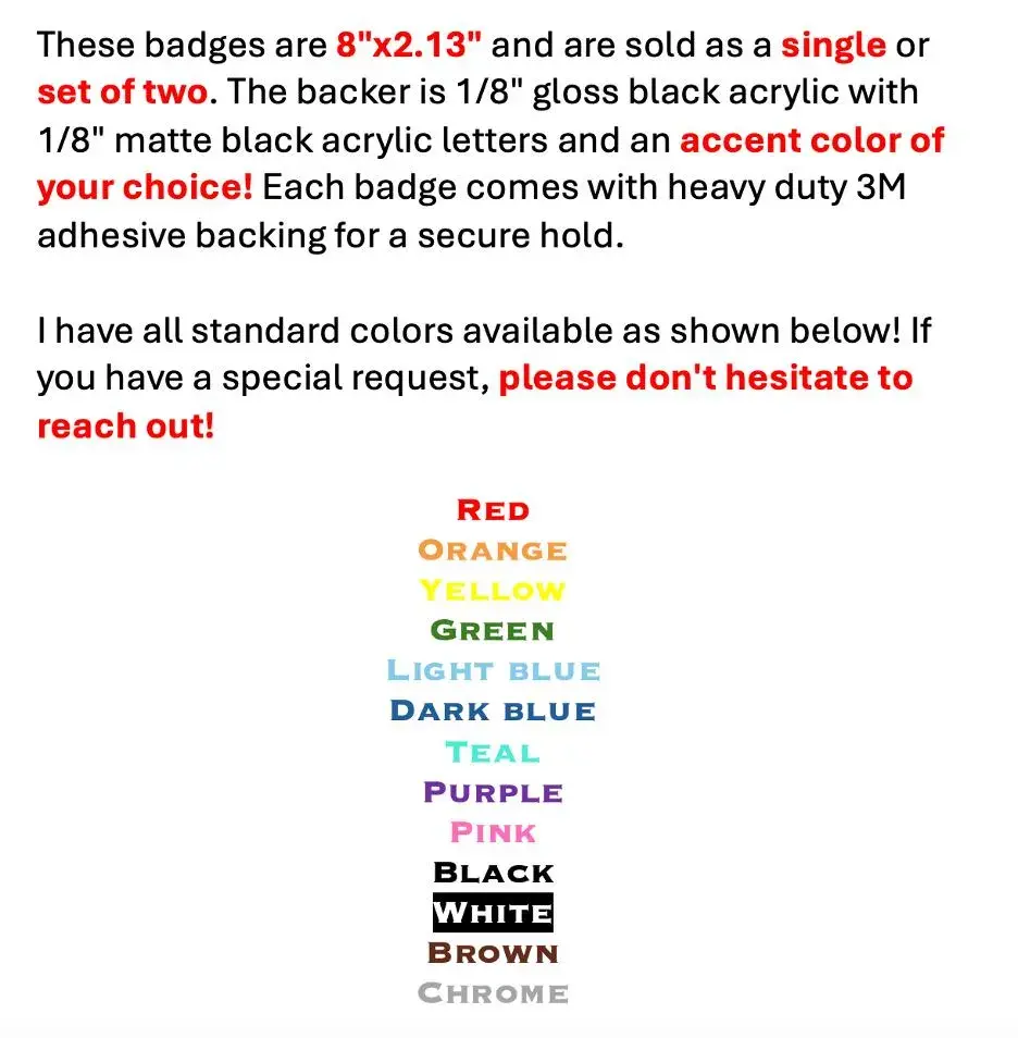 Thumbnail: Bad Ass Edition (Layered Acrylic)– Personalized Text Auto Emblem