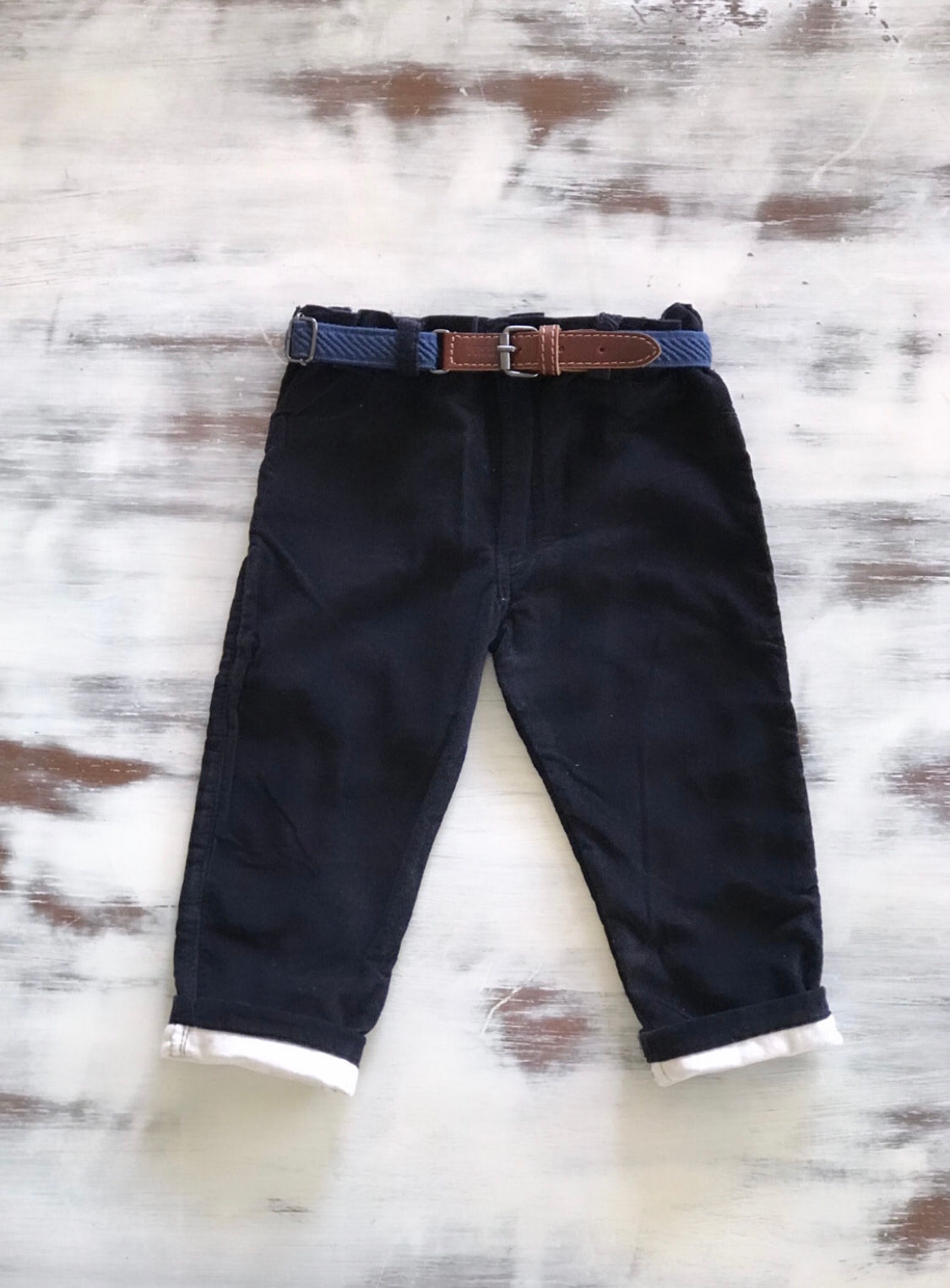 Pantalón Corderoy Forrado Azul