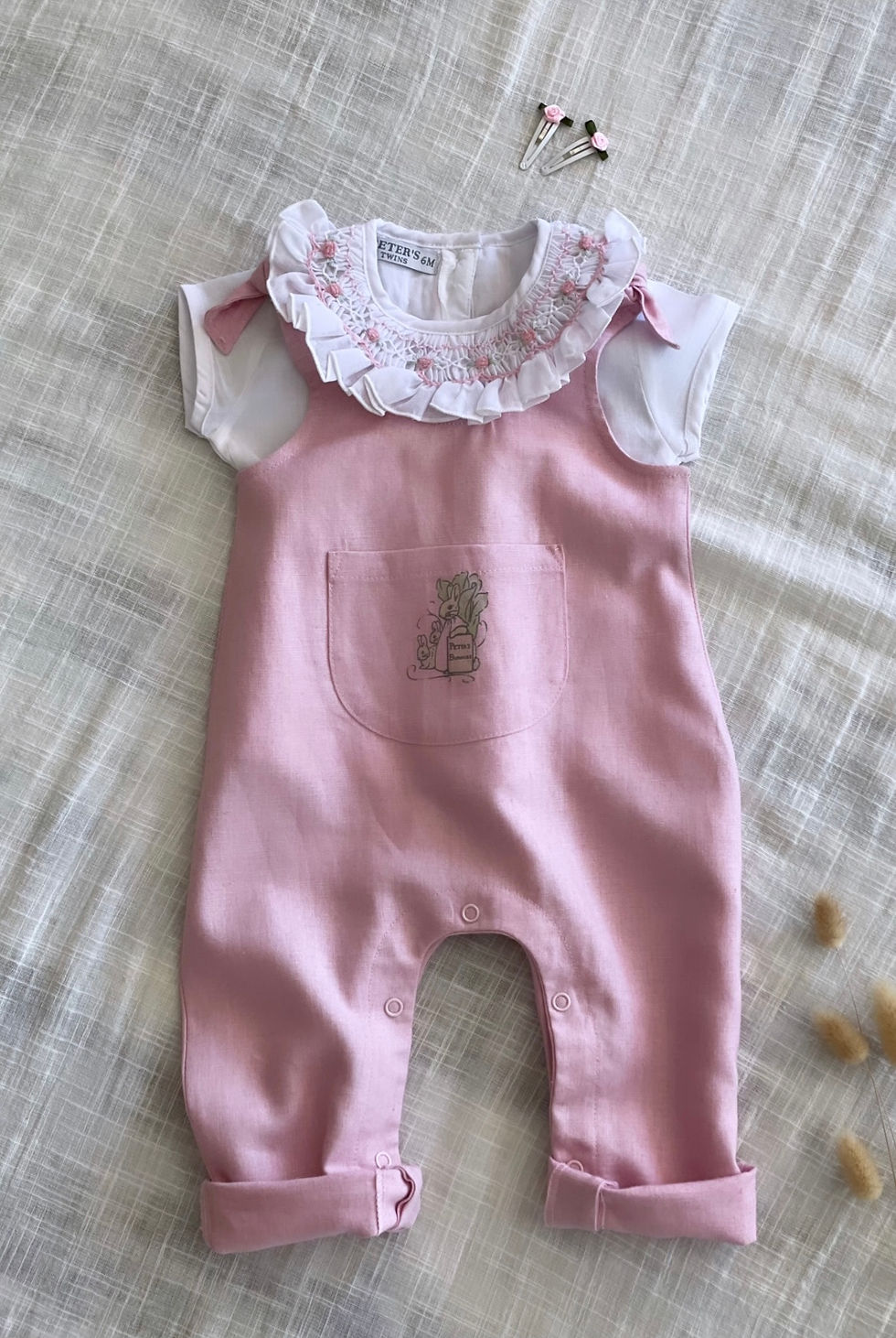 Blusa Punto Smock Rosa Dior