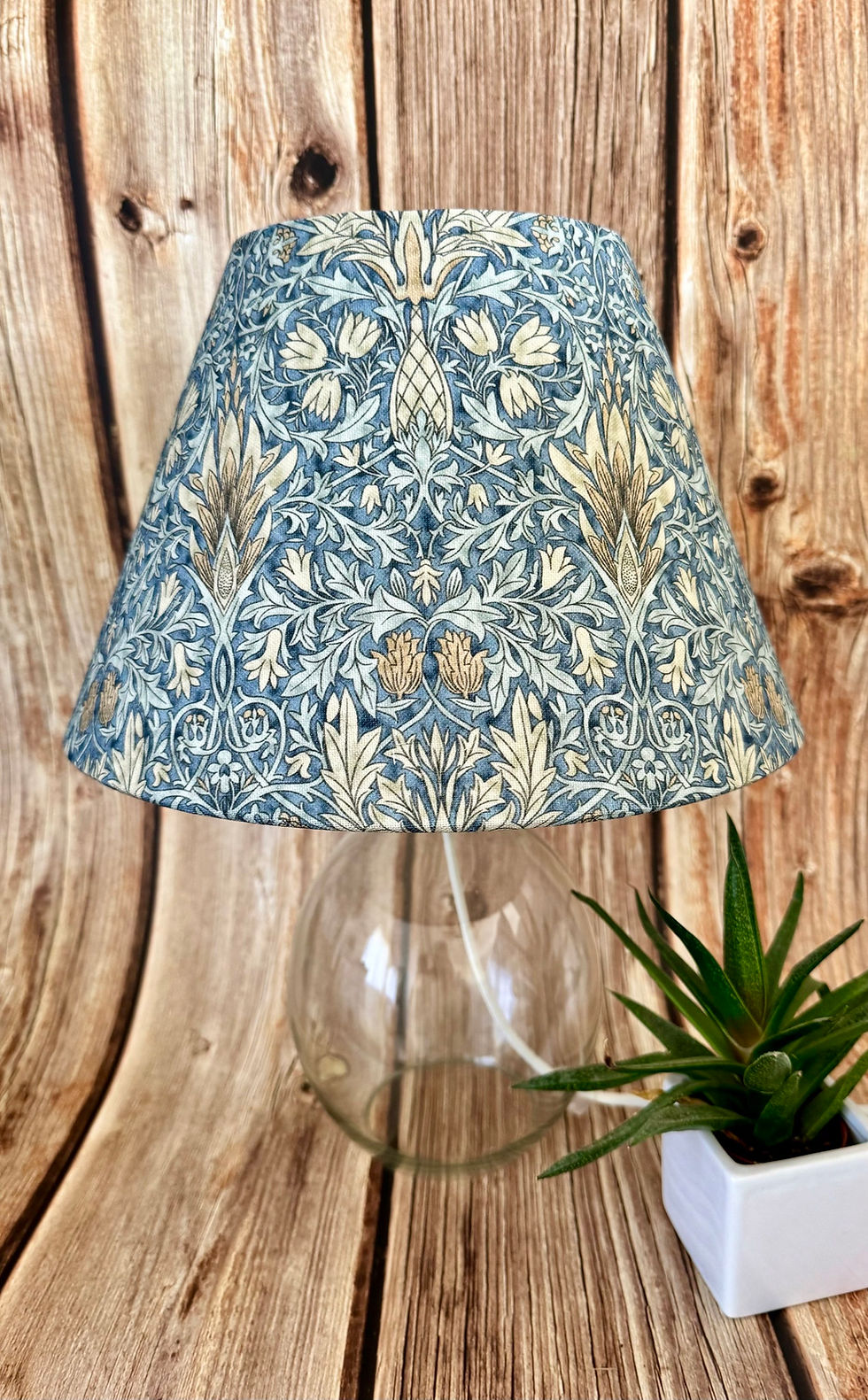Thumbnail: william morris snakeshead lampshades drum oval empire conical table ceiling 20cm 30cm 40cm denim