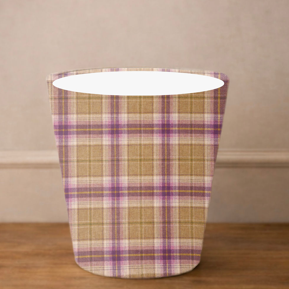 Thumbnail: Handmade Highland Wool Balmoral Cassis Waste Paper Bin