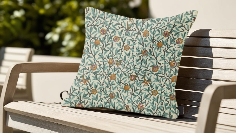 Thumbnail: outdoor cushion case william morris birds pomegranate kingfisher