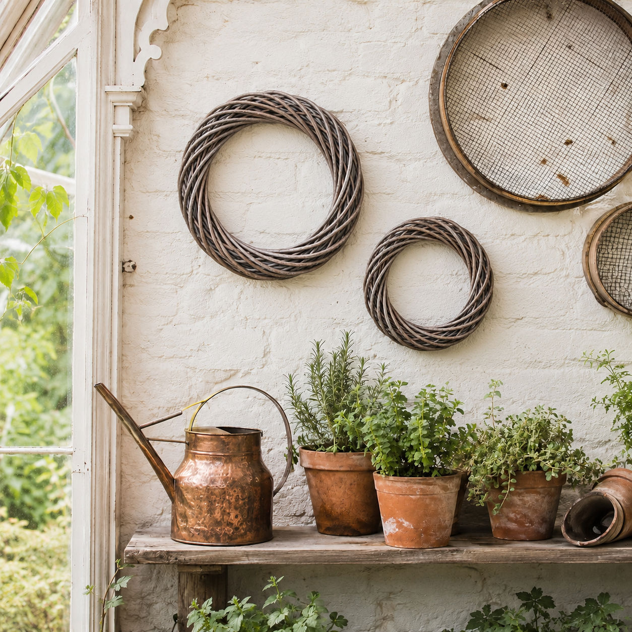 The Orchard Wreath — Antique Wash Willow Wicker Wreath | Berry & Grouse