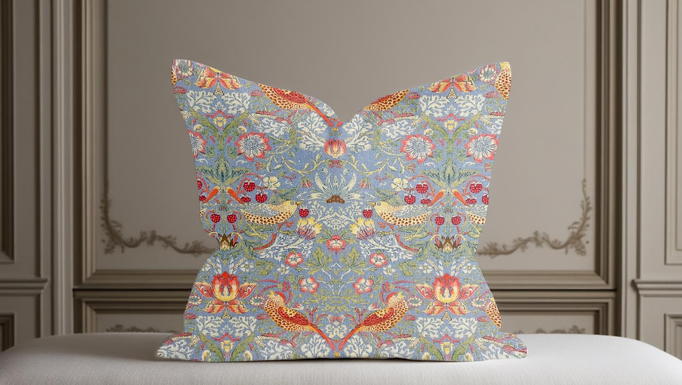 william morris strawberry thief Azure scatter cushion