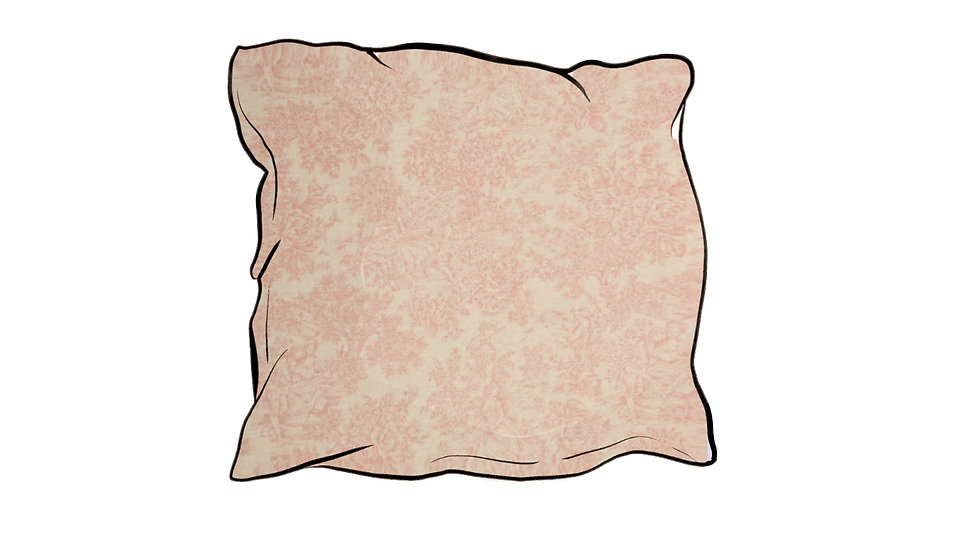 zen toile pink linen scatter cushion