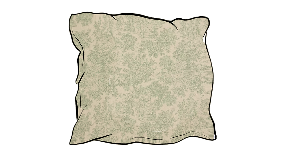 zen toile green linen french scatter cushion