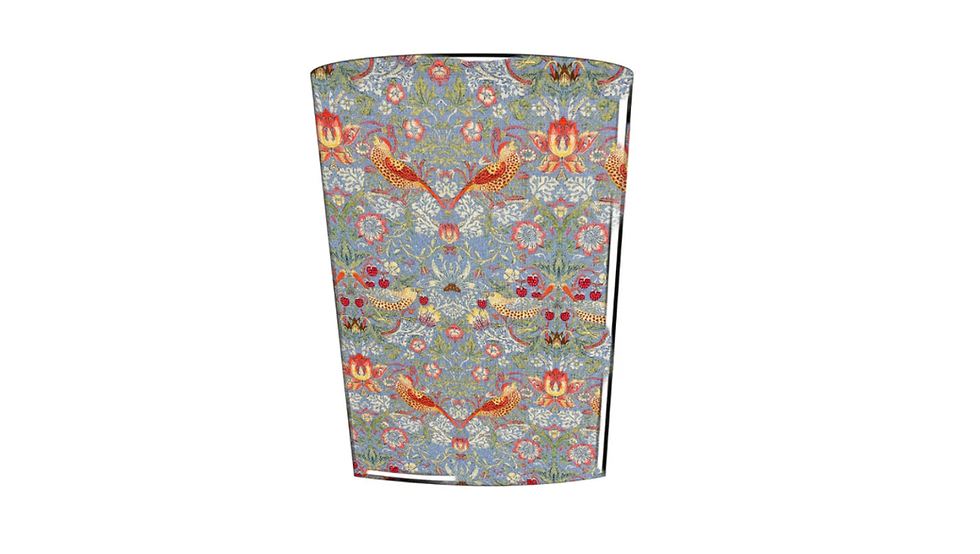 william  morris strawberry thief azure waste paper bin