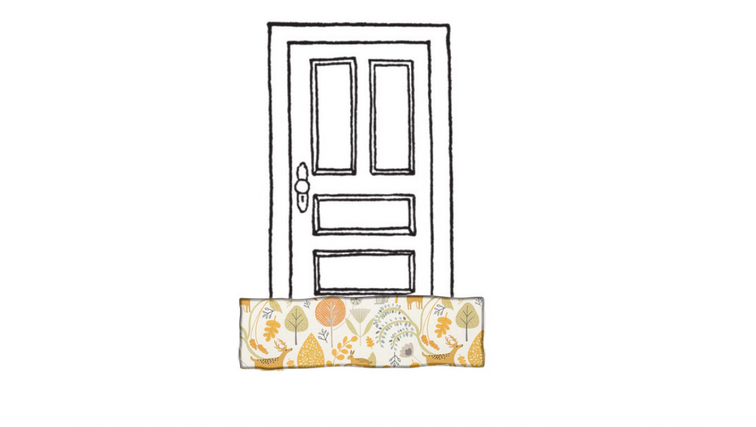 fryetts scandi woodland ochre door draught excluder